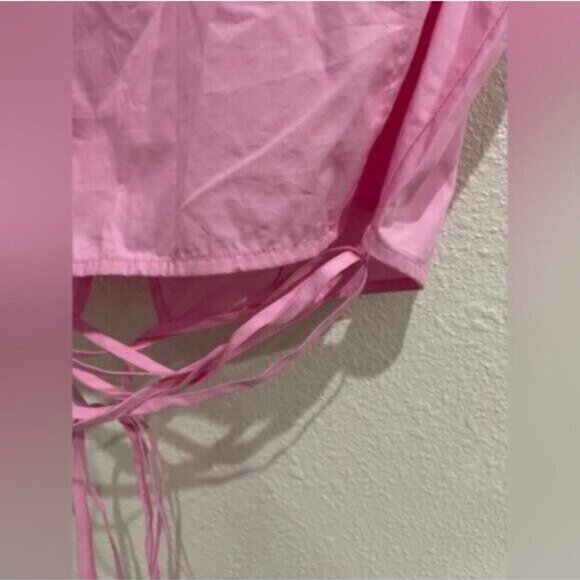 New Future Collective Lace Up Pink Top Coquette Button Grunge Cut Out Top - Picture 4 of 7